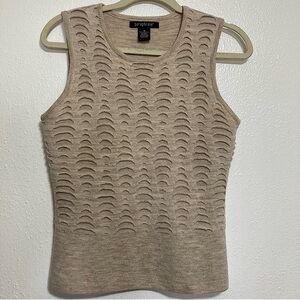 Paraphrase Textured 100% Merino Wool M Women’s Vest Beige/Gray Made in Australia